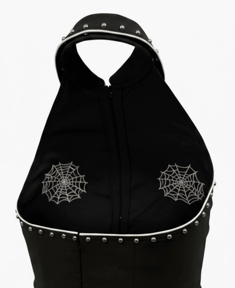 Web Studded Western Jumpsuit Black