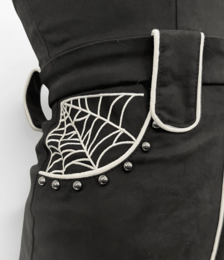 Web Studded Western Jumpsuit Black