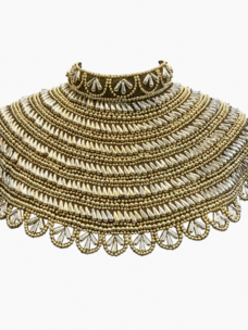 Sovereign Beaded Collar Capelet Gold