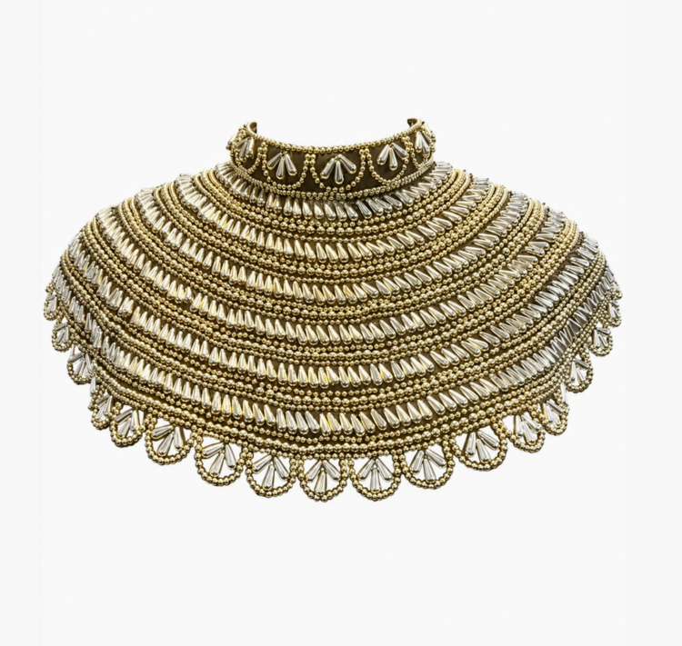 Sovereign Beaded Collar Capelet Gold