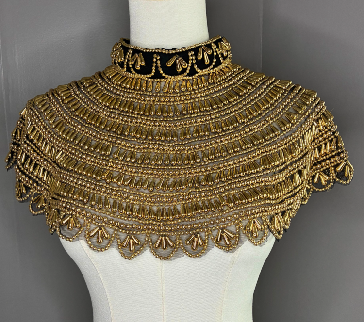Sovereign Beaded Collar Capelet Gold