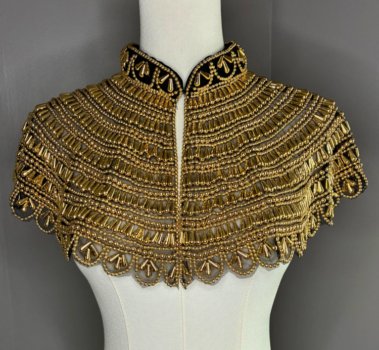 Sovereign Beaded Collar Capelet Gold