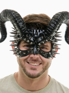 Black Devil Horn Spike Mask