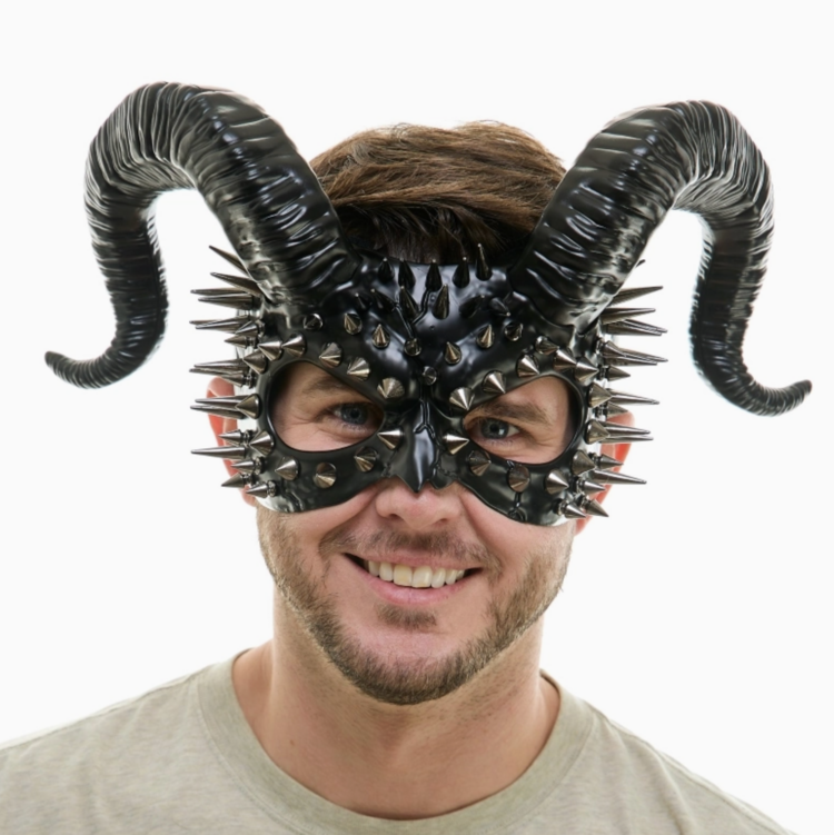 Black Devil Horn Spike Mask
