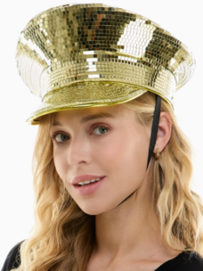 Gold Mirror Captain Hat