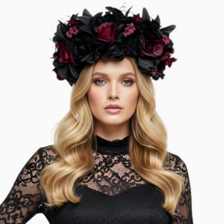 Black & Red Floral Headband