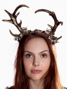 Gold Woodland Antlers Headband