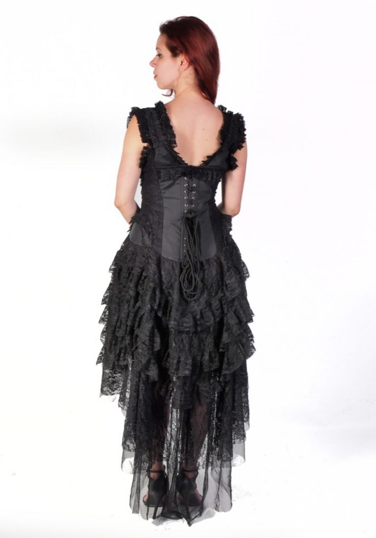 Gothic Hi-Lo Lace Corset Back Dress