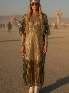 Gold Sequin Cleopatra Kaftan