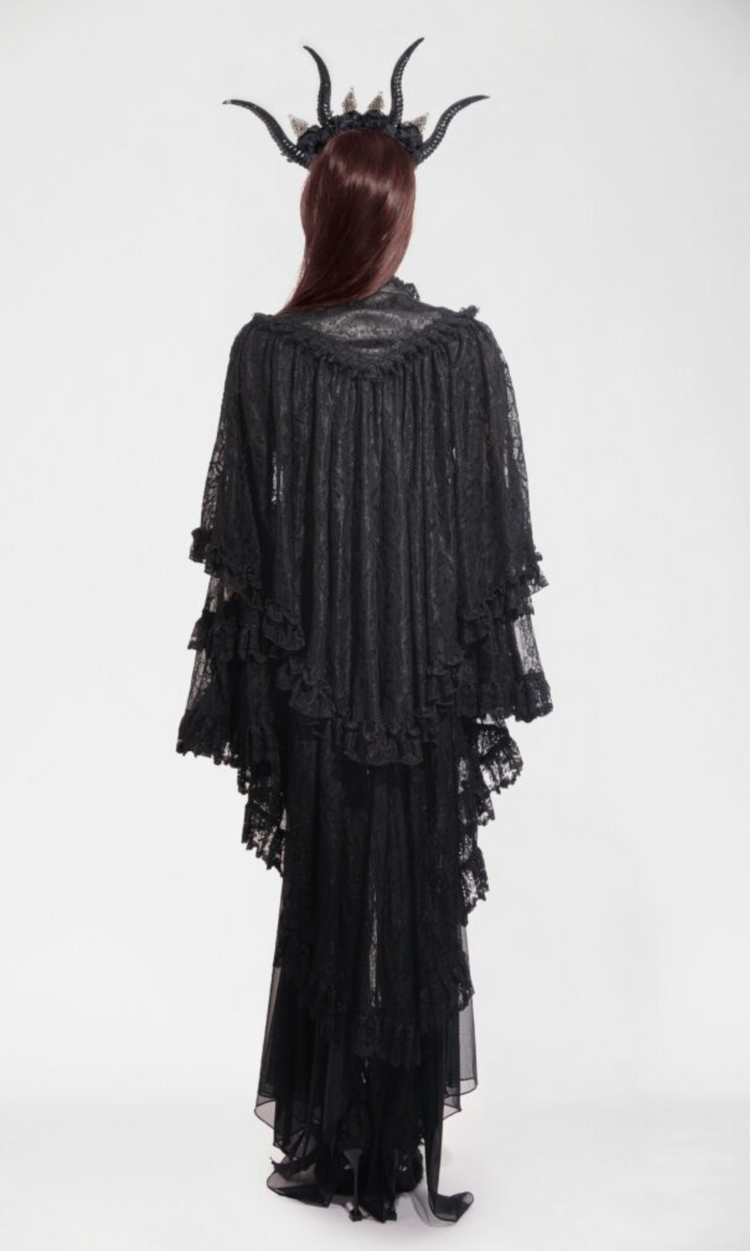 Gothic Vintage Lace Bell Sleeve Capelet