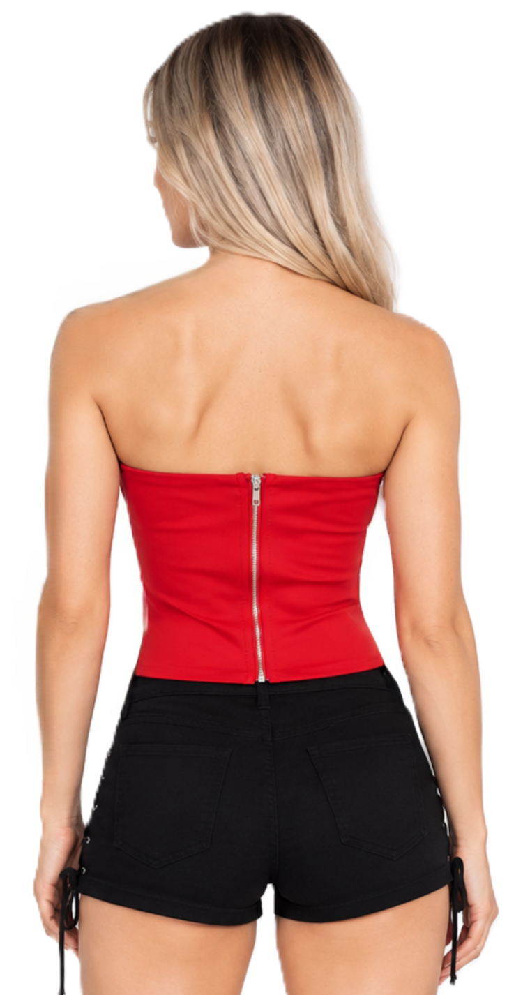 Bat Vinyl Velvety Smooth Corset Top