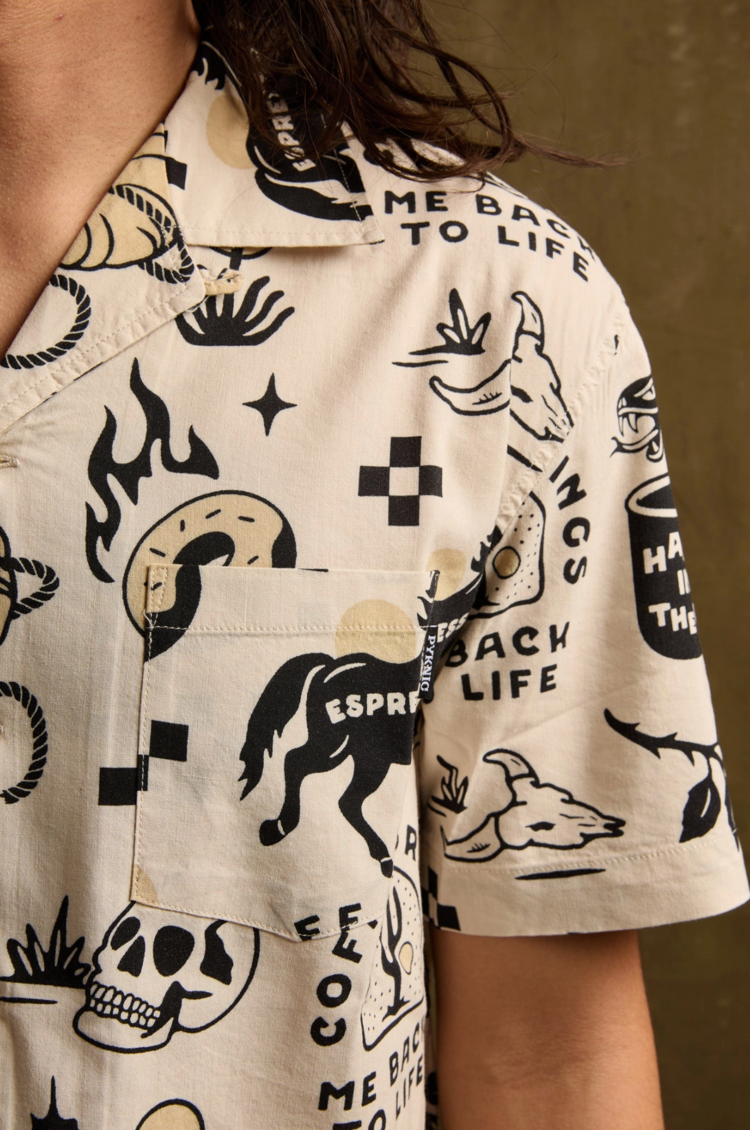 Cowboy Coffee Button-Up Shirt