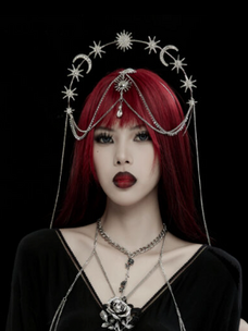 Gothic Star Moon Sun Headpiece