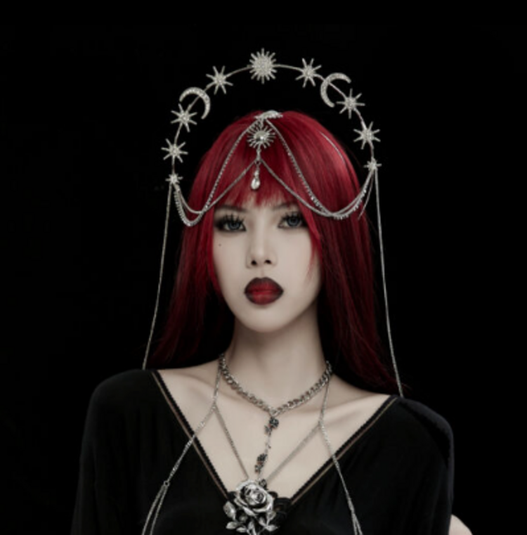 Gothic Star Moon Sun Headpiece