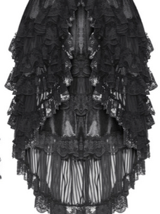 Frilly High Low Lace Skirt Black