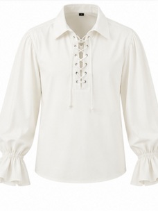 Lace Up Balloon Sleeve Pirate Shirt
