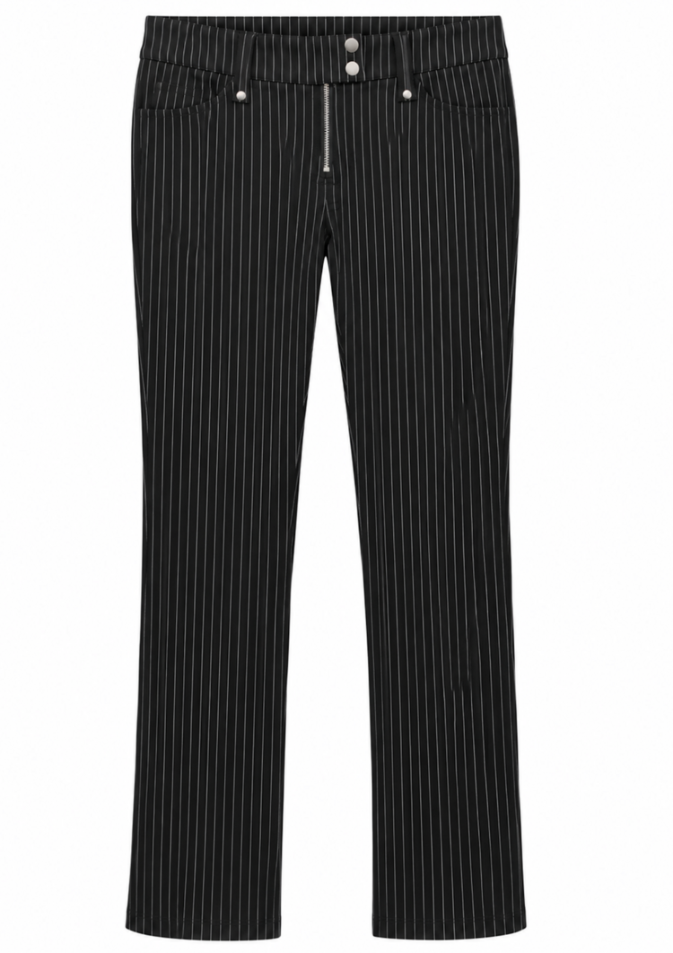 Punk Pinstripe Slim Leg Pants Black/White