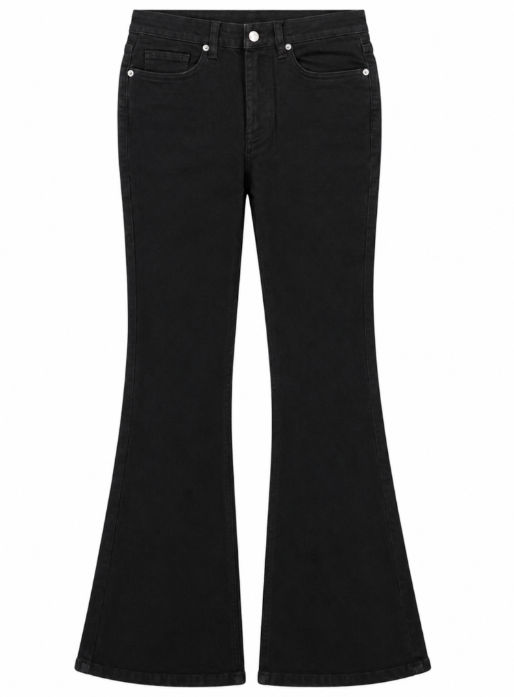 Denim Flare Pants Black