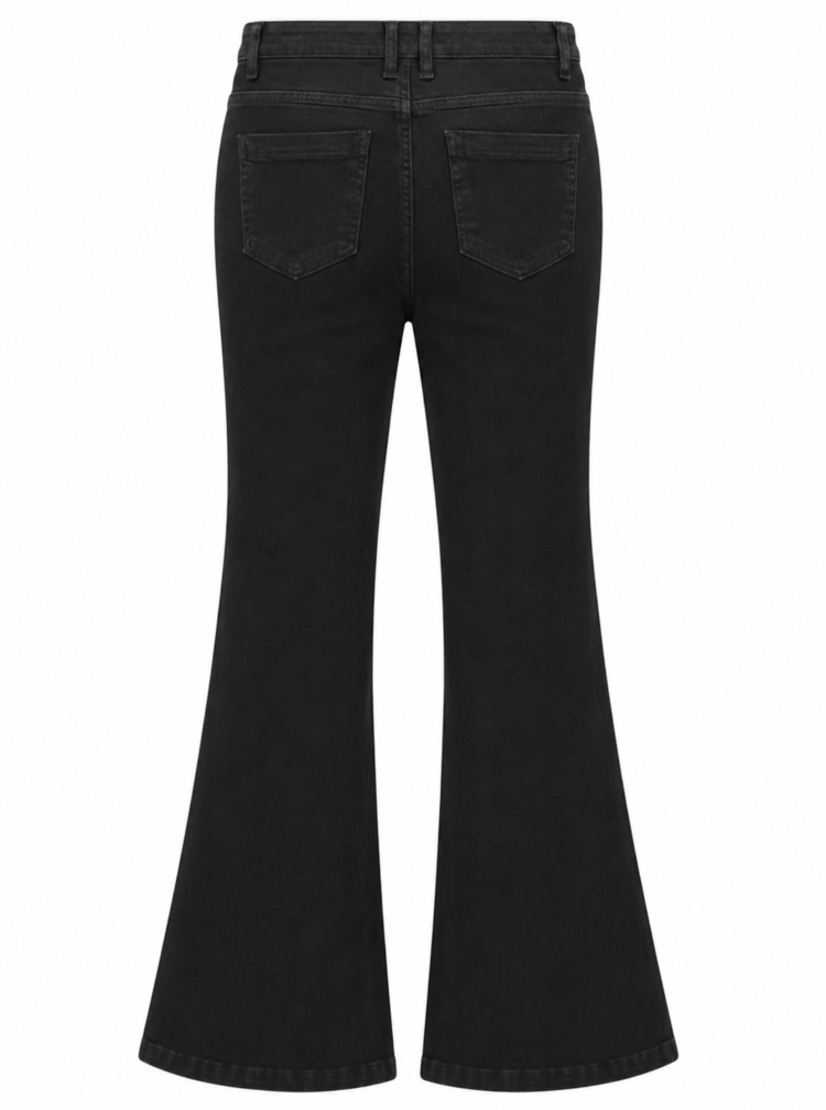 Denim Flare Pants Black