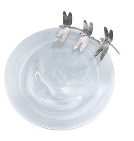 Mariposa White Dragonfly Alabaster Platter