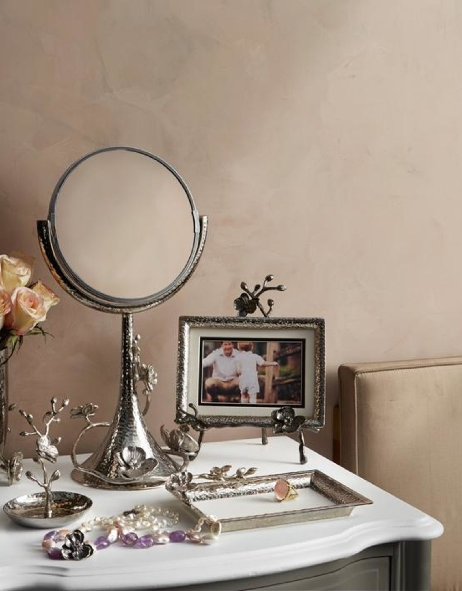 Michael Aram White Orchid Vanity Mirror