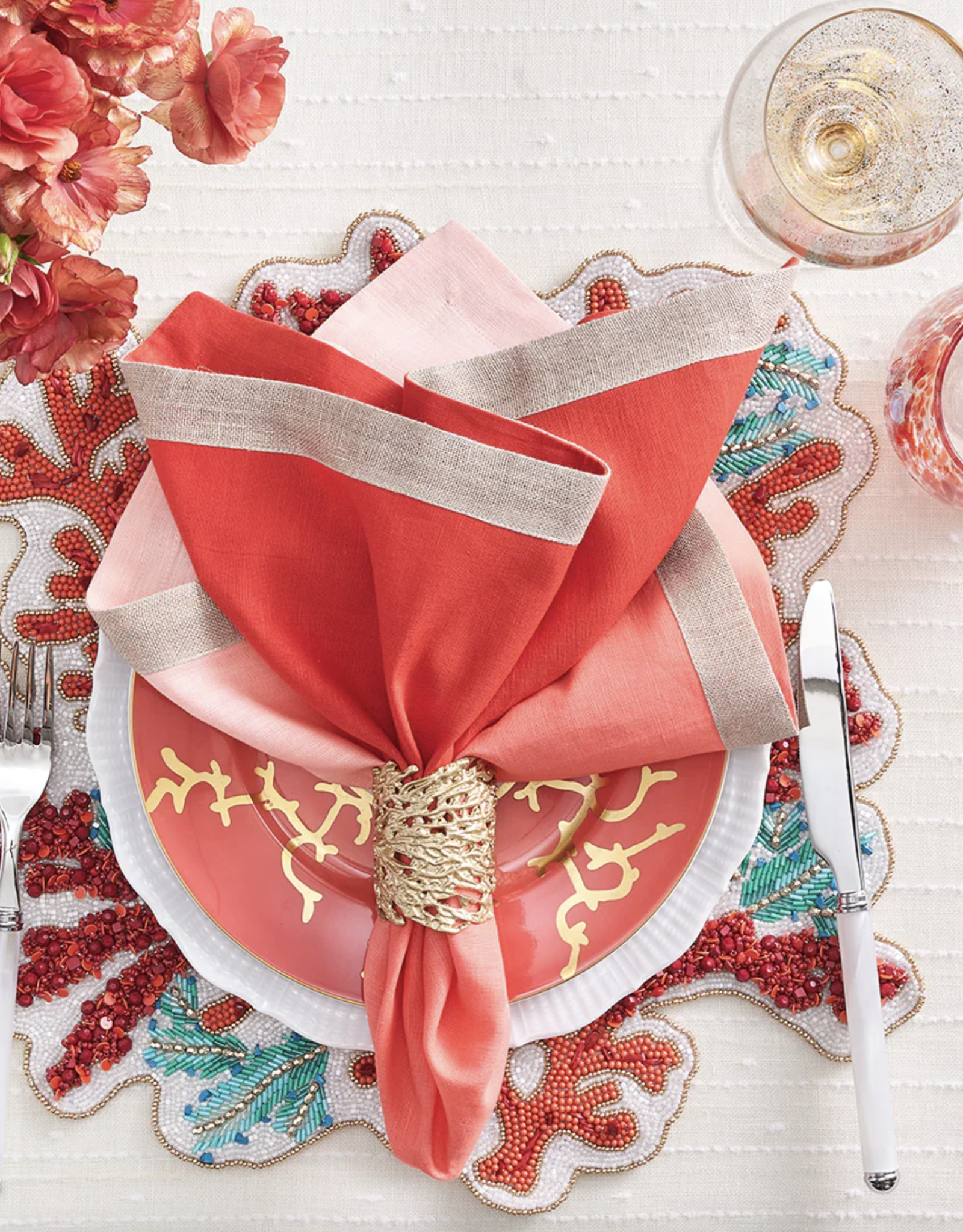 Kim Seybert Coral Cuff Napkin Ring Gold