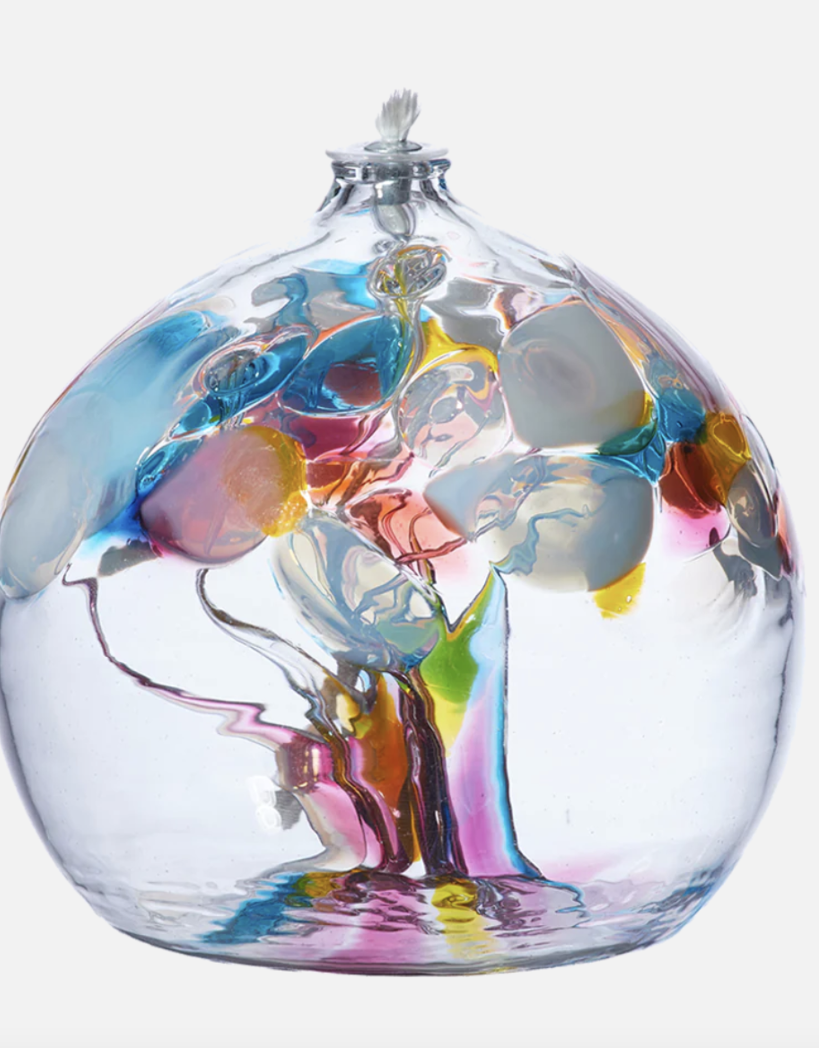 Kitras Art Glass 6" Oil Lamp - Tree of Enchantment - Memories