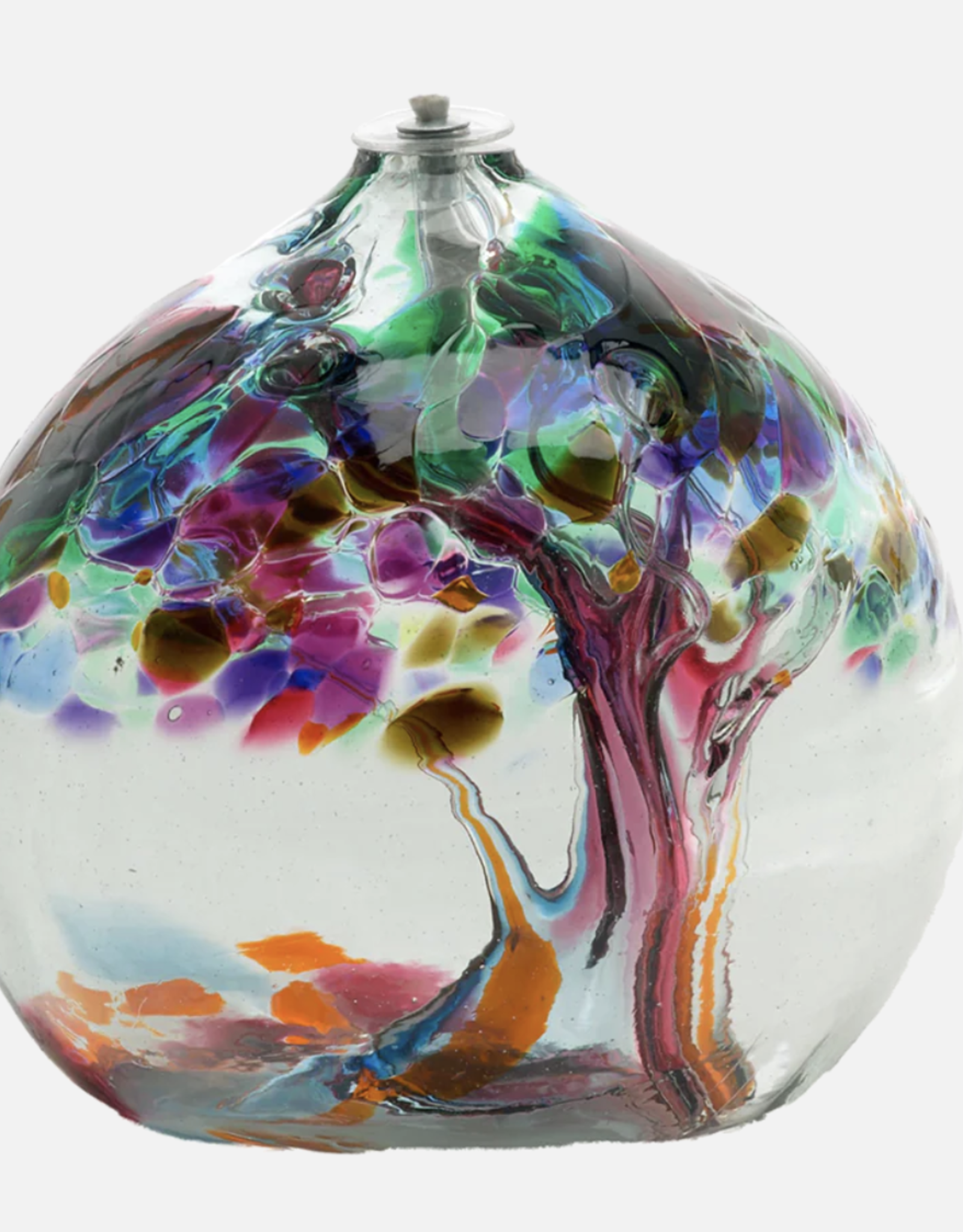 Kitras Art Glass 6" Oil Lamp - Tree of Enchantment - Friendship