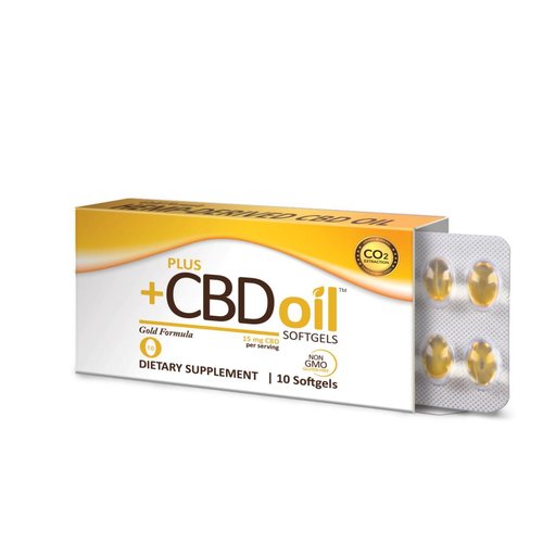 PLUS CBD PlusCBD Oil Gold Formula Softgels, 15mg, 10sg PLUS CBD PlusCBD Oil Gold Formula Softgels, 15mg, 10sg