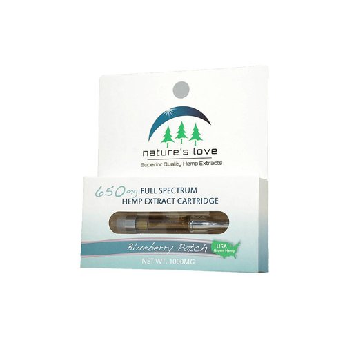 NATURE'S LOVE Nature's Love Organic Full Spectrum Distillate Extract Vape Cartridge, Blueberry Patch 500mg NATURE'S LOVE Nature's Love Organic Full Spectrum Distillate Extract Vape Cartridge, Blueberry Patch 500mg
