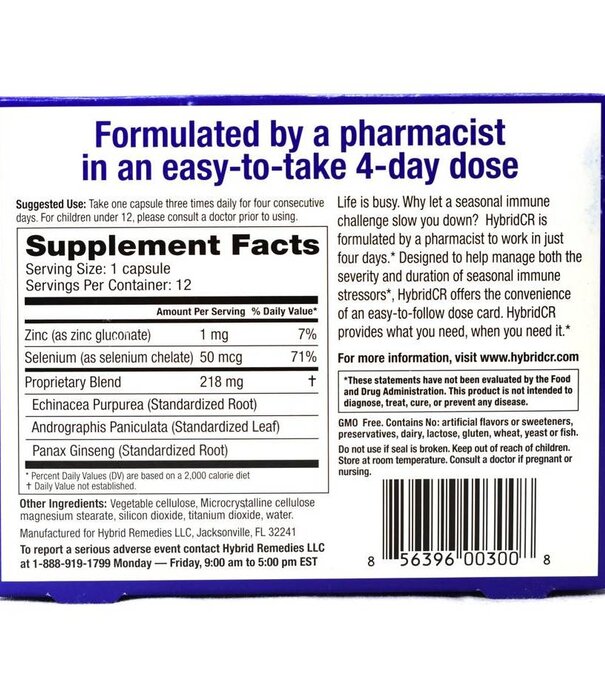 Hybrid Remedies Hybrid Defense HybridCR Rapid Immune Defense, 12cp