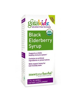 GAIA HERBS Gaia Kids Black Elderberry Syrup, 3oz.