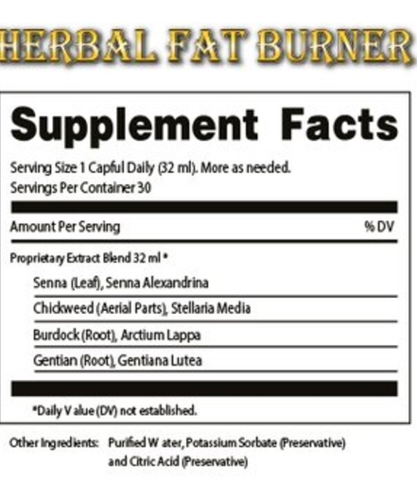 DR. TATES HERBAL TINCTURES & TONICS Dr. Tates Fat Burner