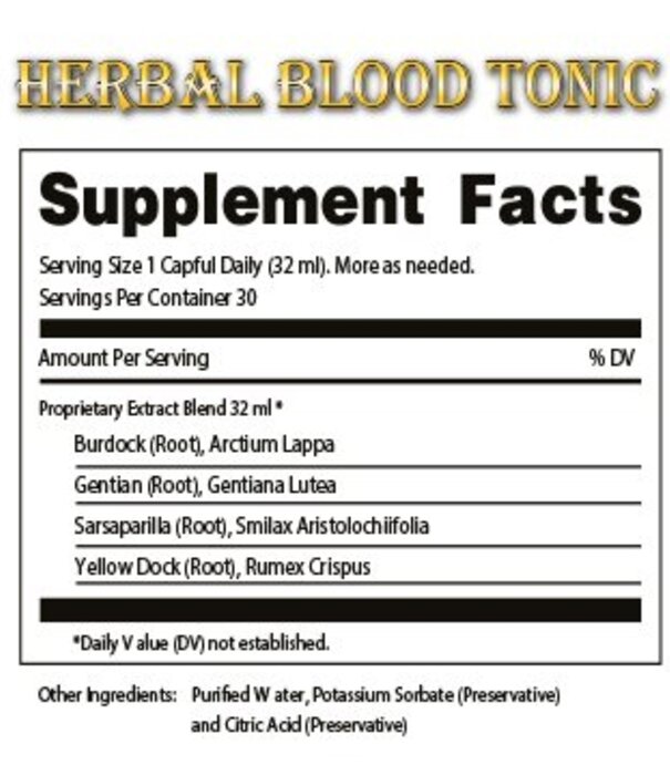 DR. TATES HERBAL TINCTURES & TONICS Dr. Tates Blood Tonic