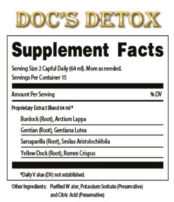 DR. TATES HERBAL TINCTURES & TONICS Dr. Tates Doc's Detox
