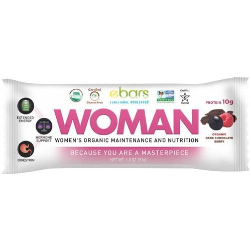 ebars WOMAN Bar, Dk Choc Berry, Organic, 1.8oz.