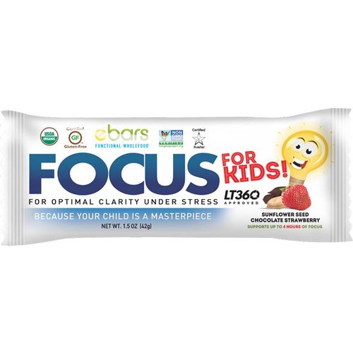 ebars FOCUS for KIDS Nut Free Bar, Choc Strawberry, Organic, 1.5oz. ebars FOCUS for KIDS Nut Free Bar, Choc Strawberry, Organic, 1.5oz.