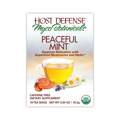 HOST DEFENSE Host Defense Myco Botanicals Peaceful Mint Tea, Organic, 16bgs