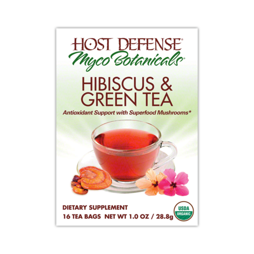 HOST DEFENSE Host Defense Myco Botanicals Hibiscus & Green Tea, Organic, 16bgs HOST DEFENSE Host Defense Myco Botanicals Hibiscus & Green Tea, Organic, 16bgs
