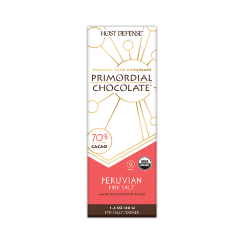 HOST DEFENSE Host Defense Mushroom Primordial Chocolate Bar, Pink Salt HOST DEFENSE Host Defense Mushroom Primordial Chocolate Bar, Pink Salt