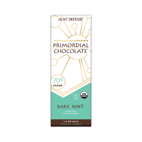 HOST DEFENSE Host Defense Mushroom Primordial Chocolate Bar, Dark Mint HOST DEFENSE Host Defense Mushroom Primordial Chocolate Bar, Dark Mint