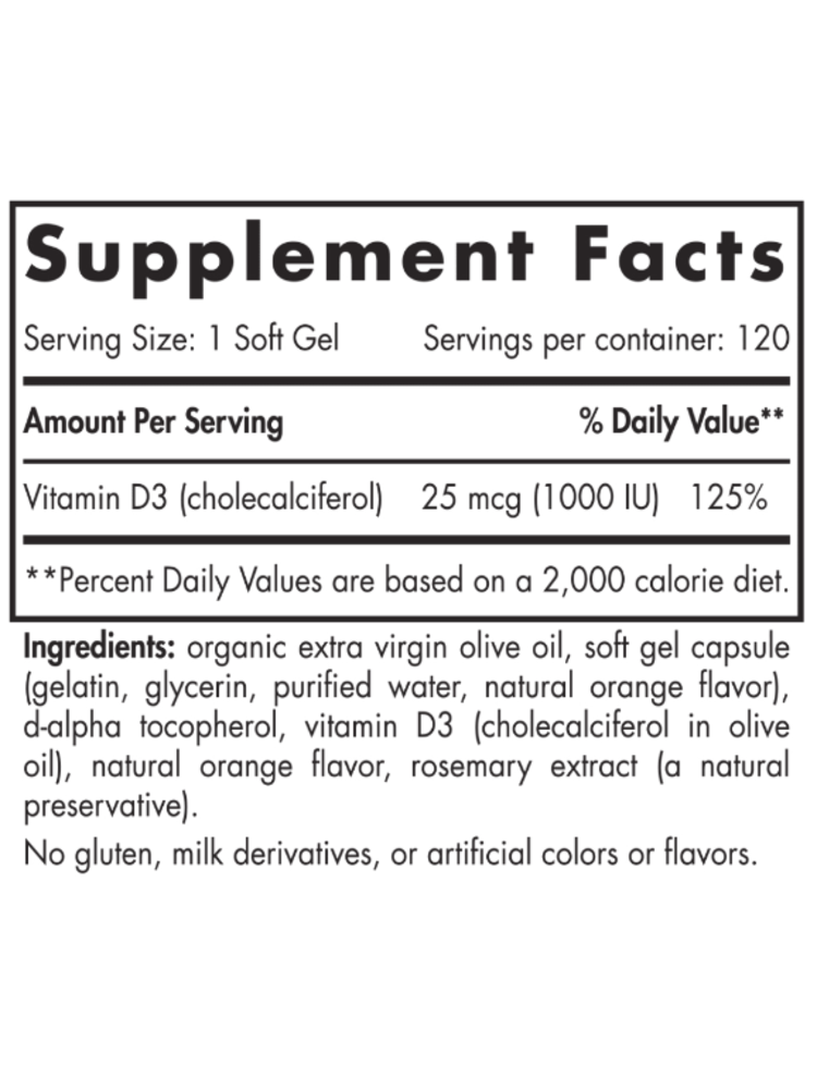 Nordic Naturals Nordic Naturals Vitamin D3, 1000 iu, 120ct