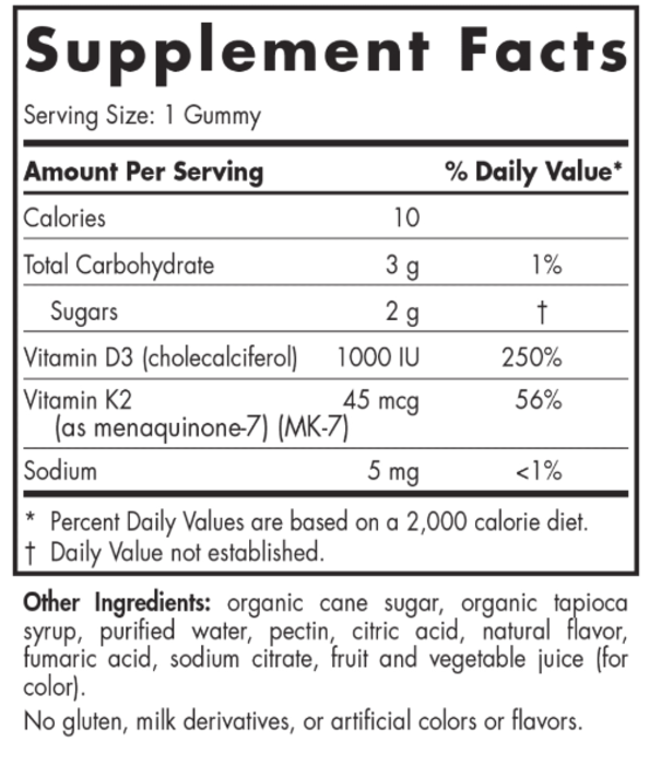 Nordic Naturals Nordic Naturals Vit D3 + K2 Gummies, 60ct