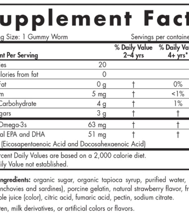 Nordic Naturals Nordic Naturals Omega-3 Gummy Worms, 30ct