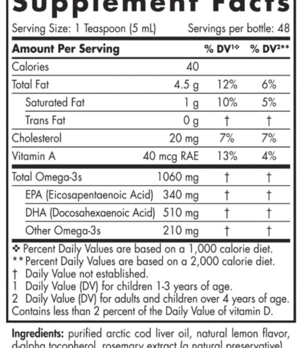 Nordic Naturals Nordic Naturals Arctic-D Cod Liver Oil, Lemon, 8oz