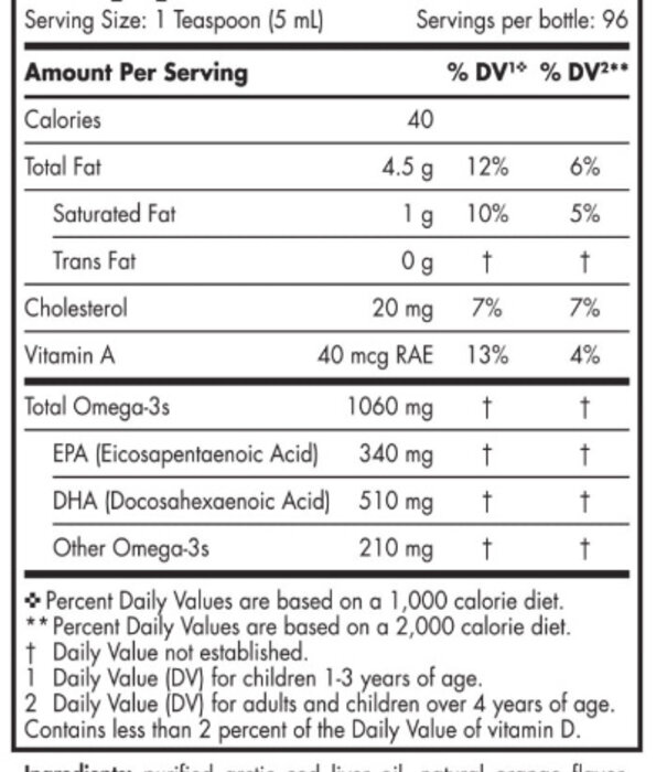 Nordic Naturals Nordic Naturals Arctic Cod Liver Oil, Orange, 16oz.