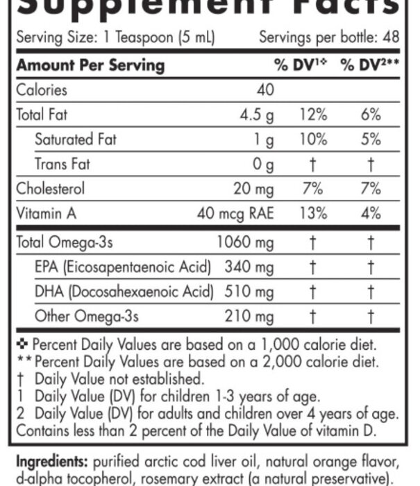 Nordic Naturals Nordic Naturals Arctic Cod Liver Oil, Lemon 8oz