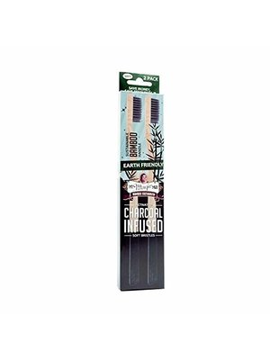 My Magic Mud My Magic Mud Activated Charcoal Infused Bamboo Toothbrush, 2-Pk