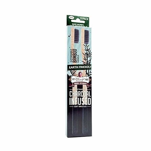 My Magic Mud My Magic Mud Activated Charcoal Infused Bamboo Toothbrush, 2-Pk