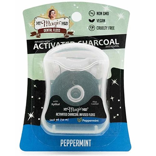 My Magic Mud My Magic Mud Activated Charcoal Infused Dental Floss, Peppermint, 4oz.